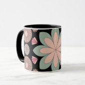 Mug Retro Pastel Floral Mandala Symmetry (Devant gauche)