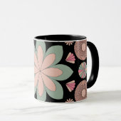 Mug Retro Pastel Floral Mandala Symmetry (Devant droit)