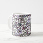Mug Retro Pastel rose violet Floral Motif sans couture (Devant gauche)