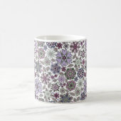 Mug Retro Pastel rose violet Floral Motif sans couture (Centre)