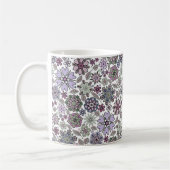 Mug Retro Pastel rose violet Floral Motif sans couture (Gauche)