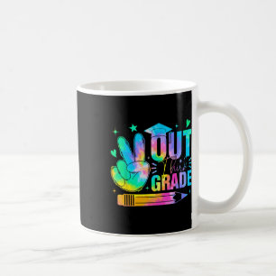 Mug Retro Peace Out 3e année d'études Tie Dye Sum