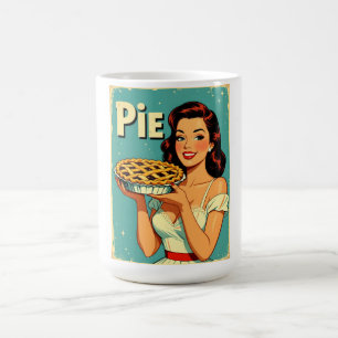 Mug Retro Pie Lady – Vintage Baking Poster Illustratio