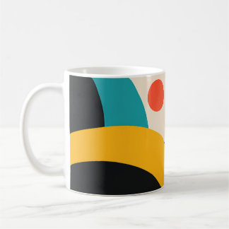 Mug Retro Pink Teal Blue Geometric Abstract