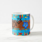 Mug Rétro planche de surf de Honu (Devant droit)