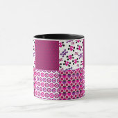 Mug Rétro point de polka de crâne de fleur (Centre)