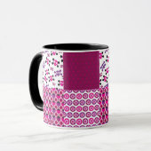 Mug Rétro point de polka de crâne de fleur (Devant gauche)