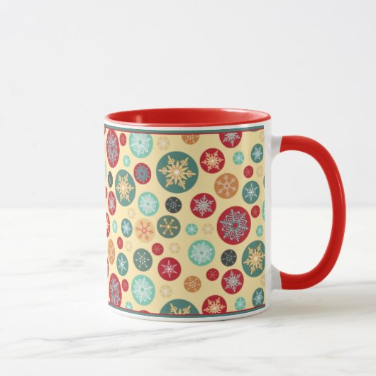 Mug Rétro pois de flocon de neige de Joyeux Noël (Droite)