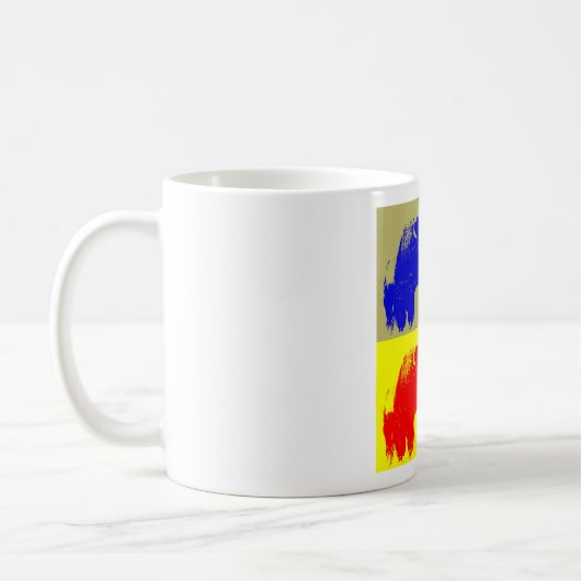 Mug Retro Pop Art Bison Buffalo (Gauche)