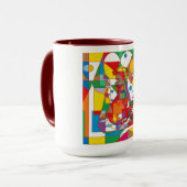 Mug Retro Pop Art Mermaid Colorful Comic Style Coffee  (Devant gauche)