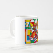 Mug Retro Pop Art Mermaid Colorful Comic Style Square (Devant gauche)