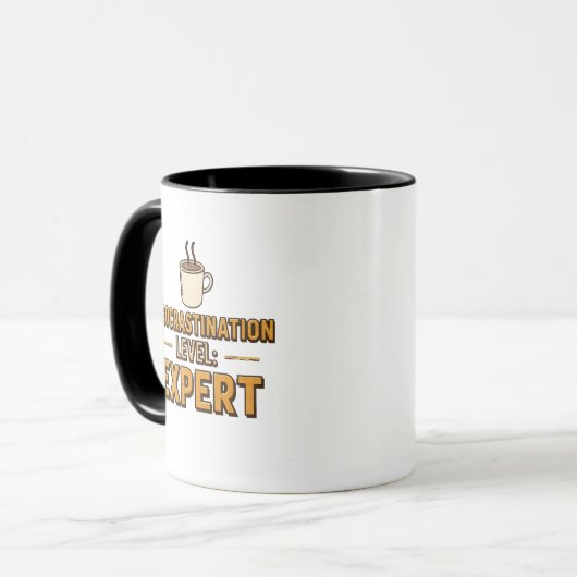 Mug Retro "Procrastination Level Expert" Saying (Devant gauche)