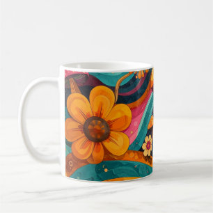 Mug Retro Psychedelic Swirls Mushrooms Vintage Coffee