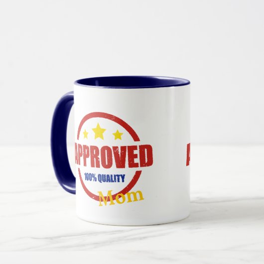 Mug Rétro Qualité Approuvée Maman (Devant gauche)