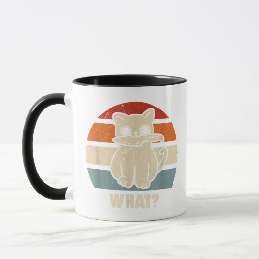 Mug Rétro Quel Chat Couteau Miaou Kitty Drôles de Chat (Gauche)