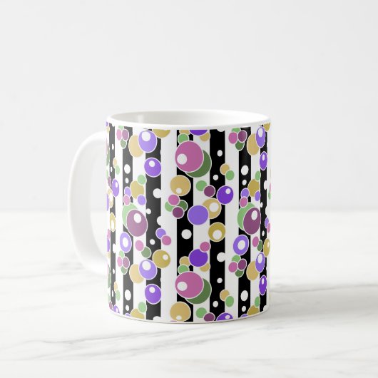 Mug Rétro, rayé et pois (Devant gauche)