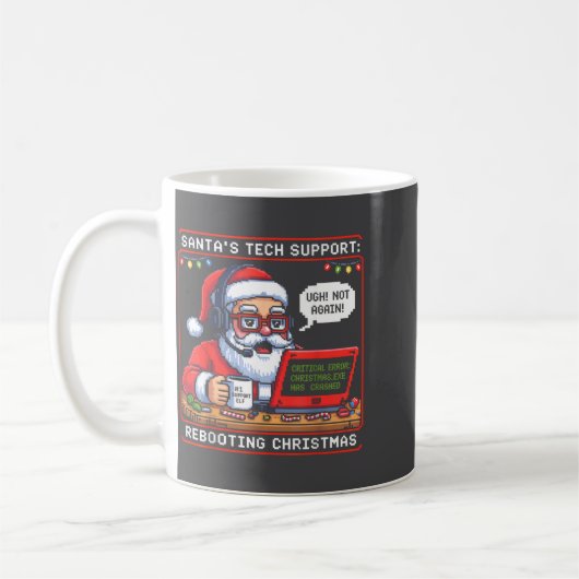 Mug Retro Rebooting Santa s Tech Support (Gauche)