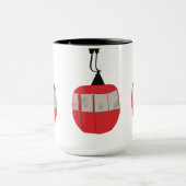 Mug Retro Red Ski Gondola Lift Personnalisé (Centre)