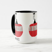 Mug Retro Red Ski Gondola Lift Personnalisé (Devant gauche)