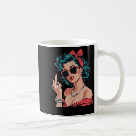 Mug Retro Respectfully Funny N Up Girl Sy Style  (Droite)