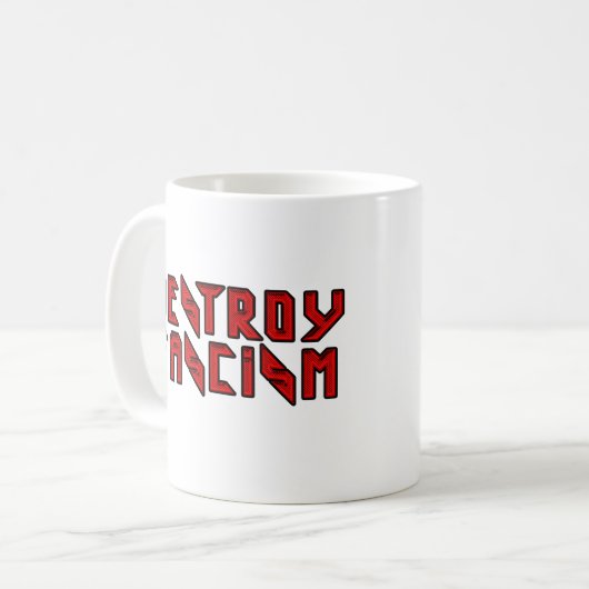 Mug Retro Rocker - Détruire le fascisme (Devant gauche)
