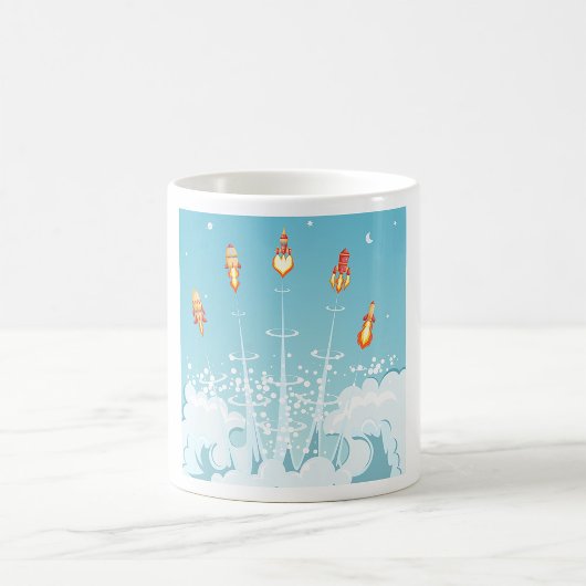 Mug Retro Rocket Navire Lancement d'Art Spatial Futuri