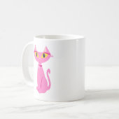 Mug Retro Rose Chat Cute Amusant Design de dessin anim (Devant gauche)