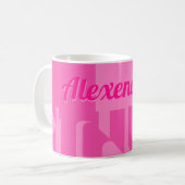 Mug Rétro rose chaud personnalisé (Devant gauche)