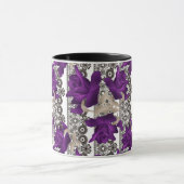Mug Rétro, roses violettes (Centre)