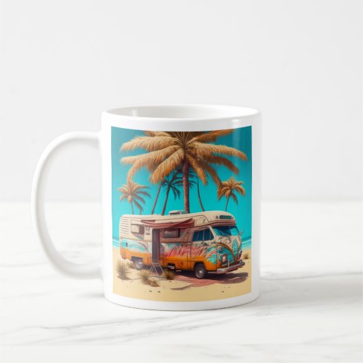 Mug Rétro RV et palmiers (Gauche)