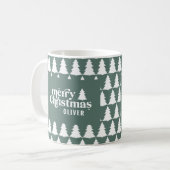 Mug Rétro Sage Vert Noël Moderne Minimal Unique (Devant gauche)