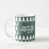 Mug Rétro Sage Vert Noël Moderne Minimal Unique (Gauche)