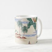 Mug Retro sans couture motif d'île tropicale à la lumi (Devant droit)