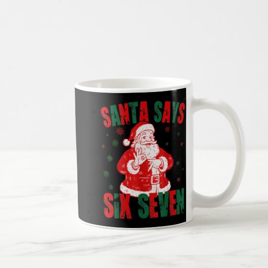 Mug Retro Santa dit Six Seven 67 Meme Noël (Droite)