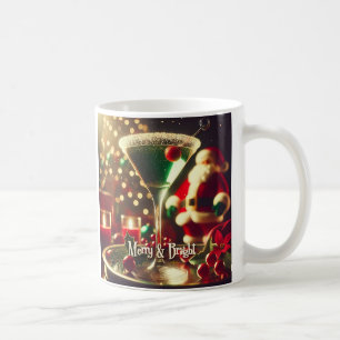 Mug Retro Santa Noël Martini Vert des années 50