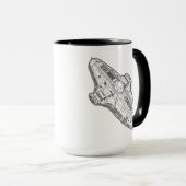 Mug Retro Sci Fi Spaceship Blueprint Art (Devant droit)