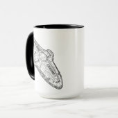 Mug Retro Sci Fi Spaceship Blueprint Art (Devant gauche)