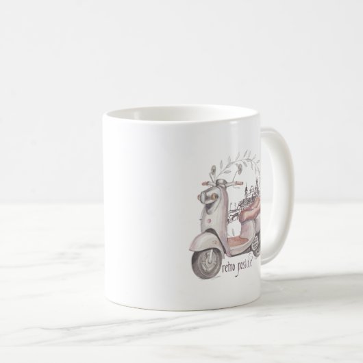 Mug Rétro scooter frais (Devant droit)