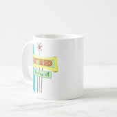 Mug Rétro "s'est retiré" et "l'aimant " (Devant gauche)