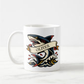 Mug Retro Shark Tattoo Nautical (Gauche)