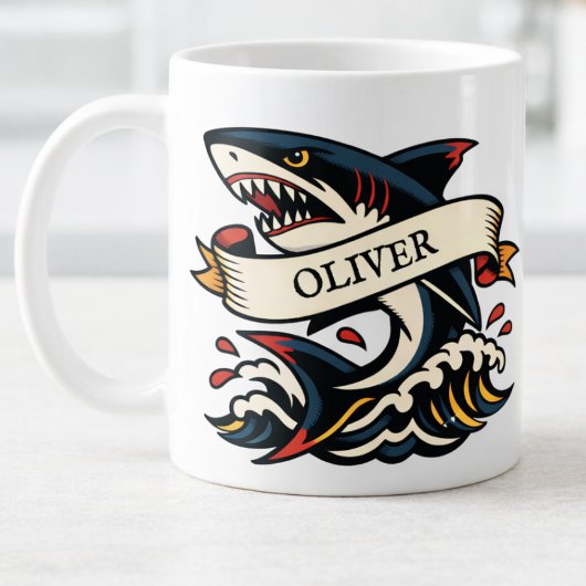 Mug Retro Shark Tattoo Nautical