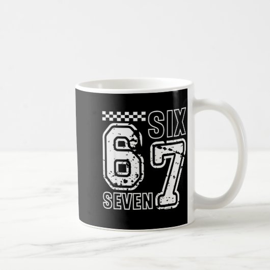 Mug Retro Six Seven Numbers Clever Humor 6 7 Meme Mens (Droite)