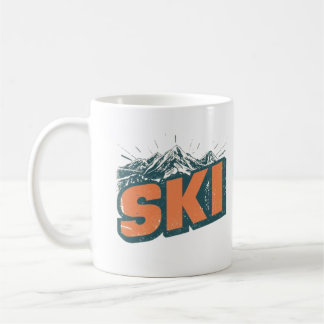 Mug Retro Ski Club | Illustration vintage de télésiège