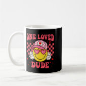Mug Retro Smile Face One Loved Dude Valentines Day Men (Gauche)