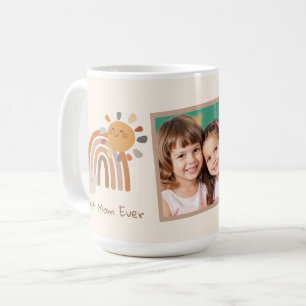 Mug Rétro Soleil Meilleure Maman Jamais Bohème Arc-en-