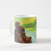 Mug Retro Space Travel Poster-Une mission de science d (Devant gauche)