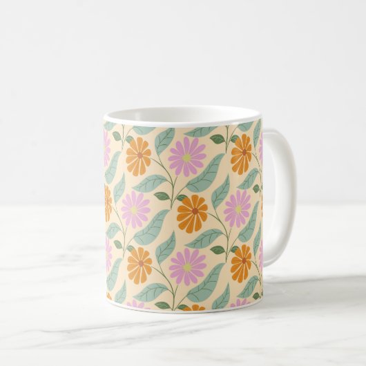 Mug Retro spring flowers (Devant droit)