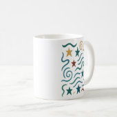 Mug Retro Stars & Waves Design Motif (Devant droit)