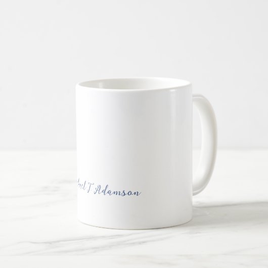 Mug Retro Style Elegant Plain White Calligraphy Name (Devant droit)