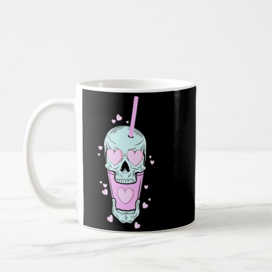 Mug Retro Style Skull Skeleton Latte Coffee C Valen  (Gauche)